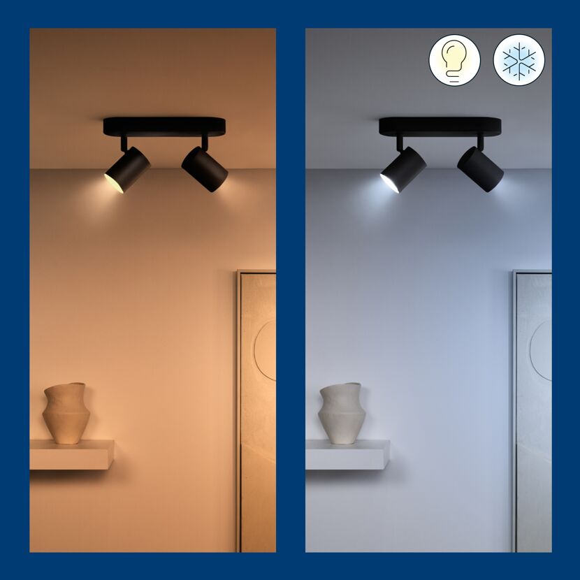 LED-Spotleuchte 'Imageo' schwarz 2-flammig 690 lm