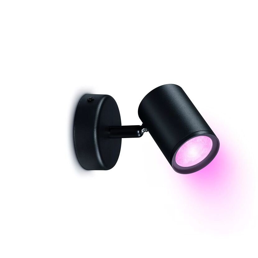 Schwarzer WIZ Spot leuchtet pink