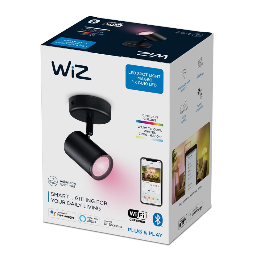 Wiz Imageo LED-Spot, schwarz, in Produktverpackung