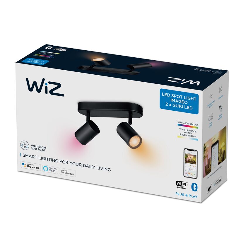 Wiz Imageo LED-Spot, schwarz, Verpackung