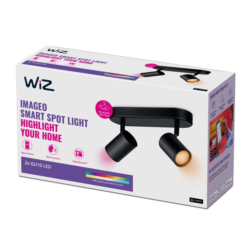 LED-Spotleuchte 'Imageo' schwarz 2-flammig 690 lm
