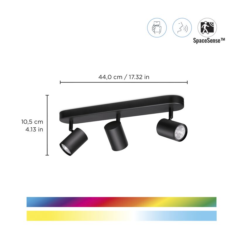 LED-Spotleuchte 'Imageo' schwarz 3-flammig 1035 lm
