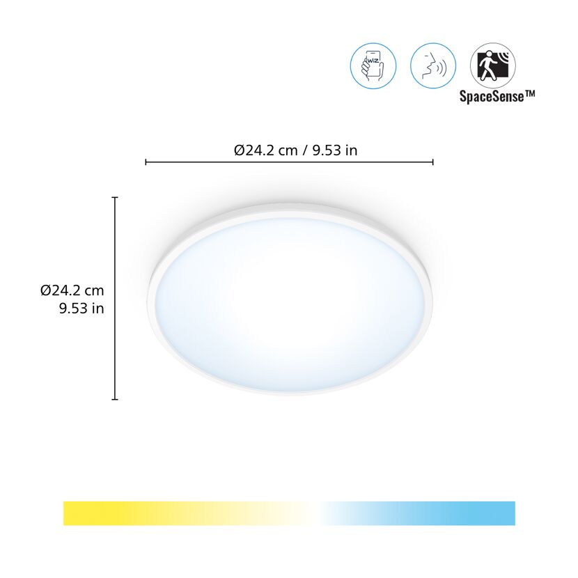 Panelleuchte 'SuperSlim' weiß Ø 24 cm 1300 lm