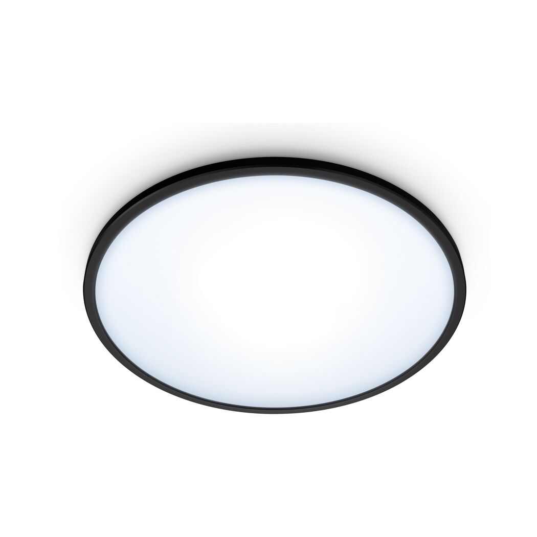 Runde LED-Deckenleuchte 'SuperSlim' mit schwarzem Rand.