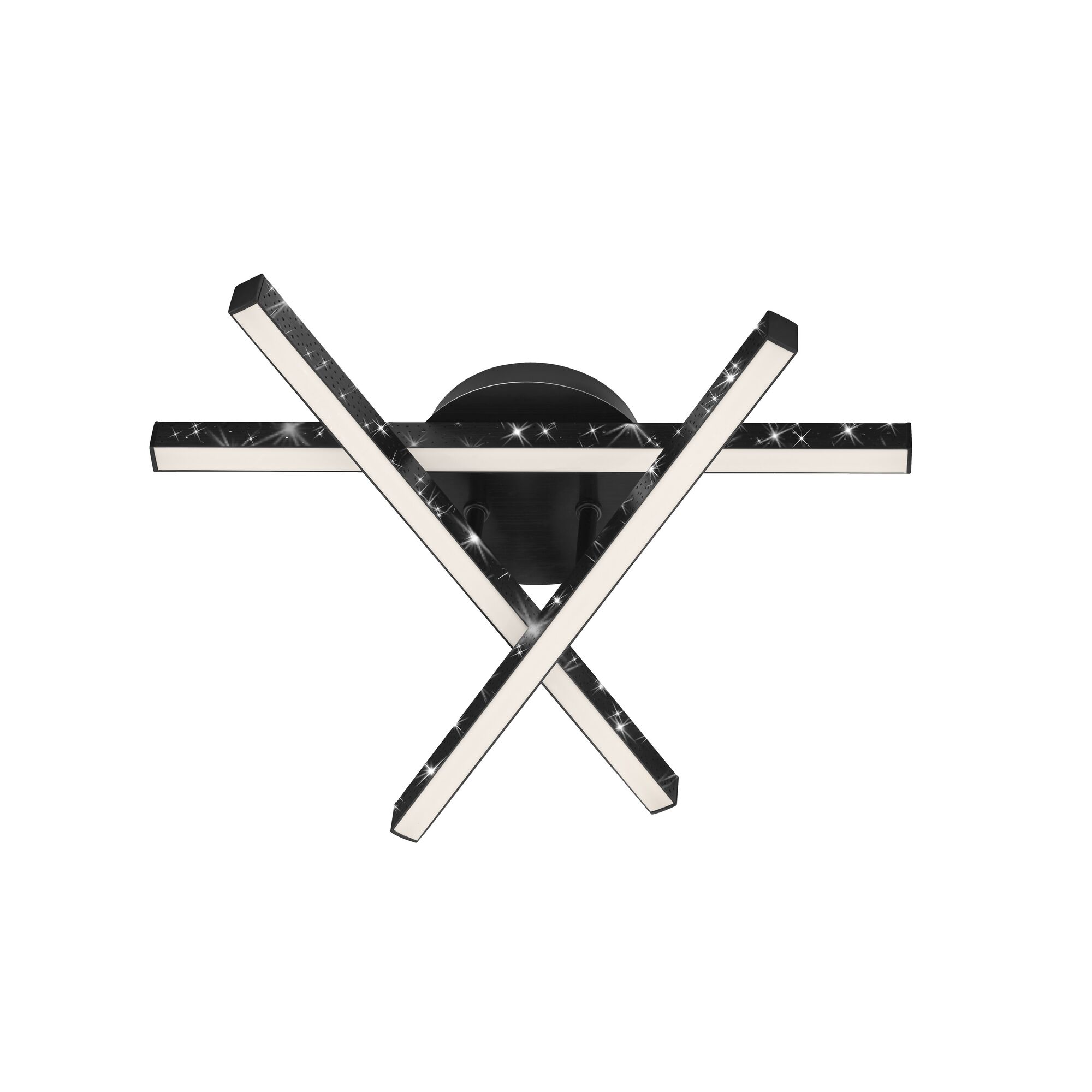 Schwarze Deckenleuchte Rey mit Glitzereffekt