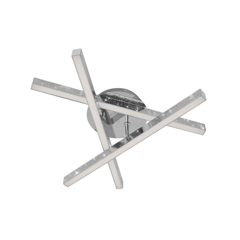 Moderne Deckenleuchte mit gekreuzten Leuchtbalken.