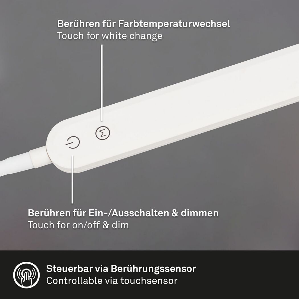 LED-Stehlampe 'Servo' dimmbar 600 lm warmweiß bis tageslichtweiß Ø 20,8 x 183 cm