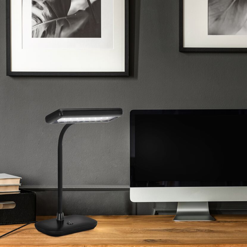 LED-Tischleuchte 'DAYLIGHT' Kunststoff schwarz 44 x 23 x 12 cm