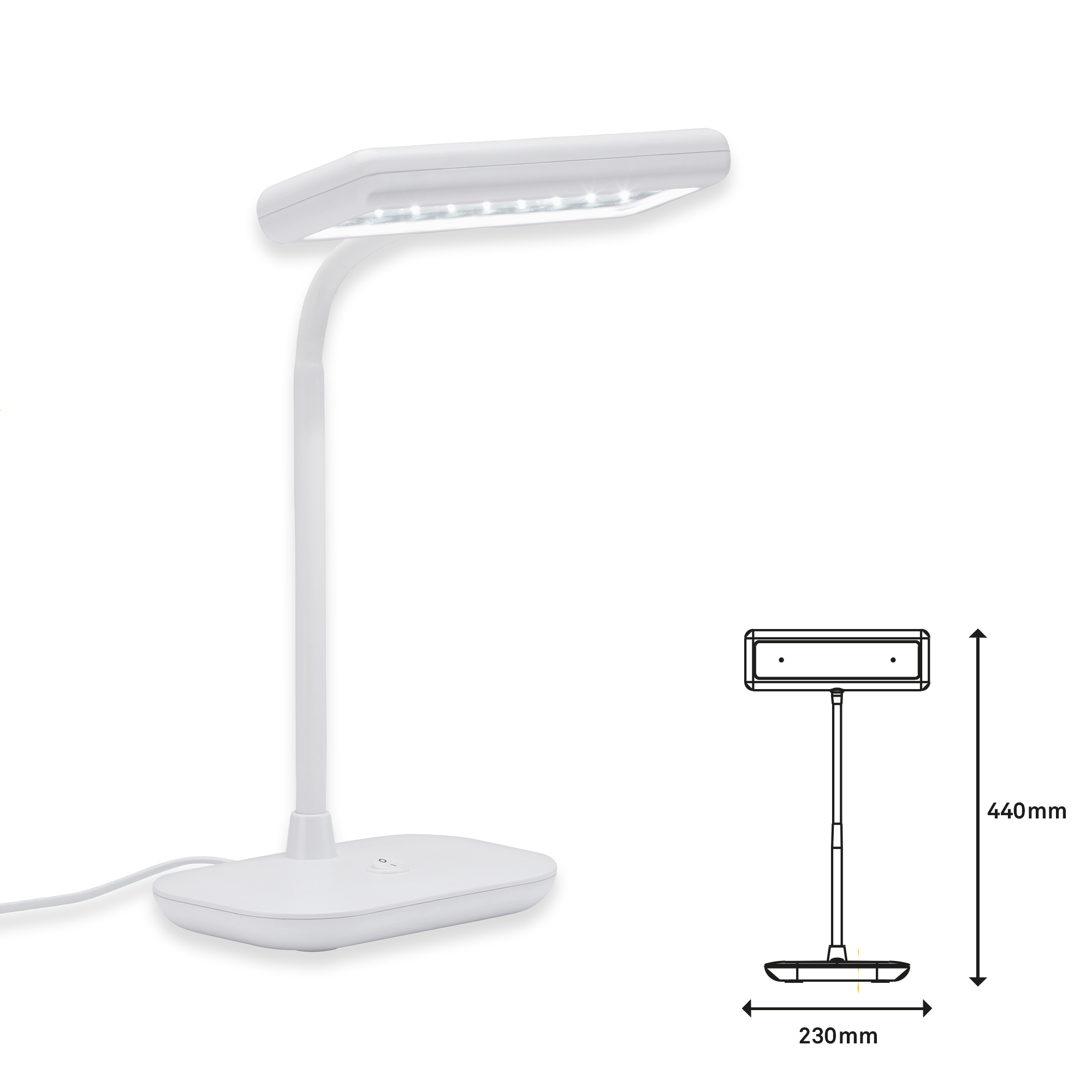 LED-Tischleuchte 'DAYLIGHT' Kunststoff weiß 44 x 23 x 12 cm