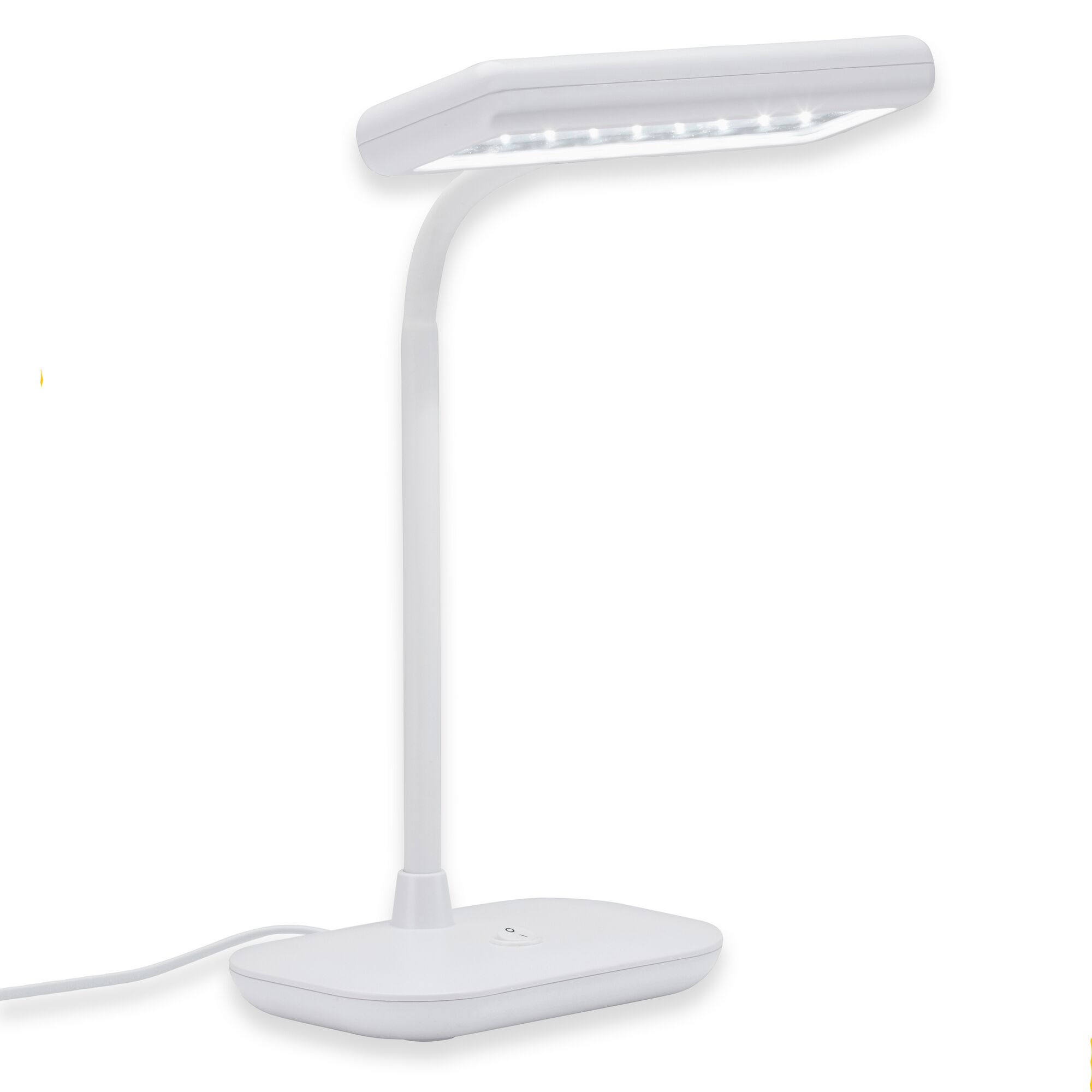 Weiße LED-Tischleuchte mit langem Hals