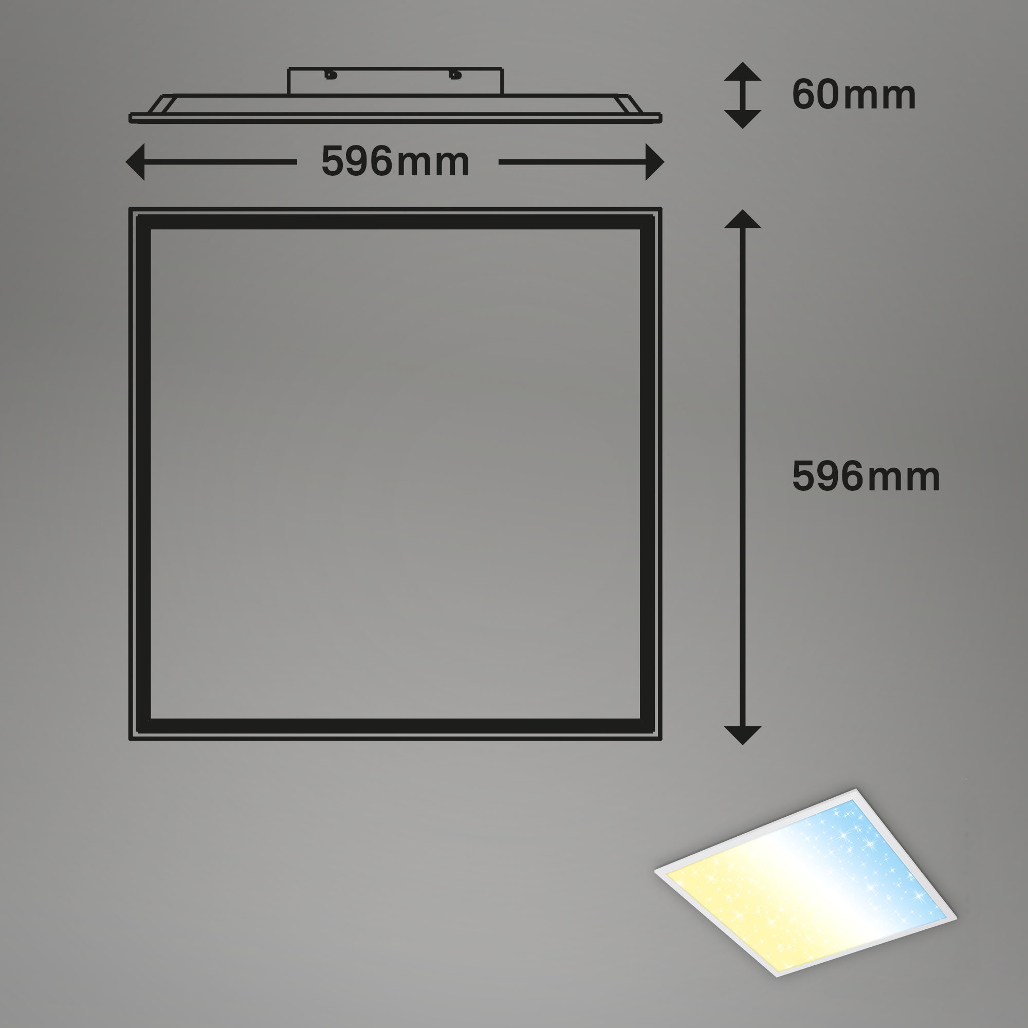 LED-Panel 'PALLAS' weiß 36 W 59,6 x 59,6 x 6 cm + product picture