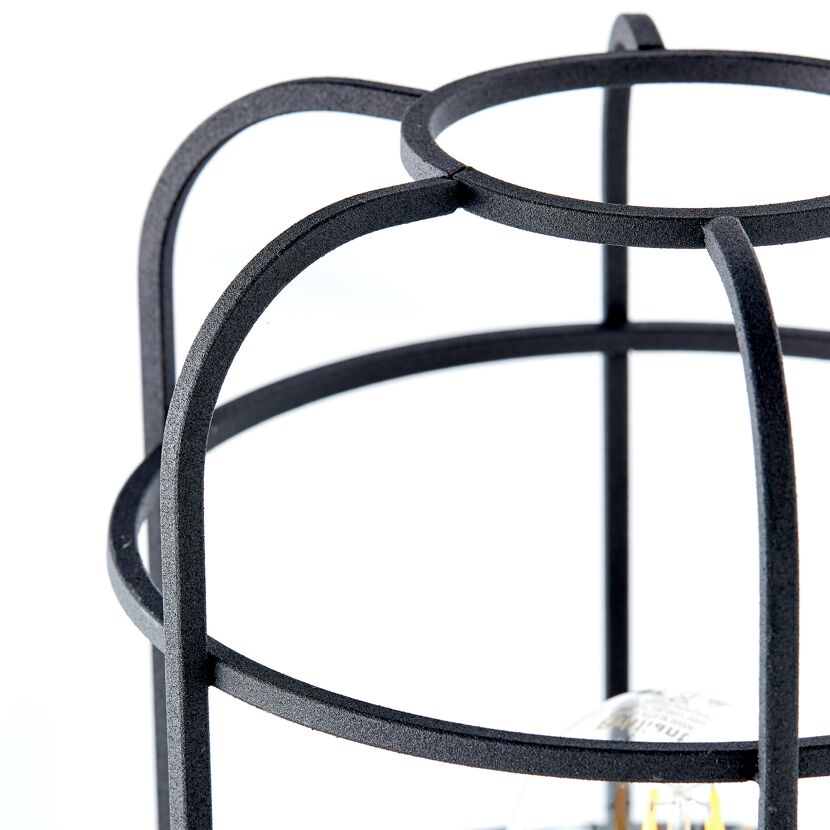Tischleuchte 'Gwen' holzoptik/schwarz Ø 20 cm