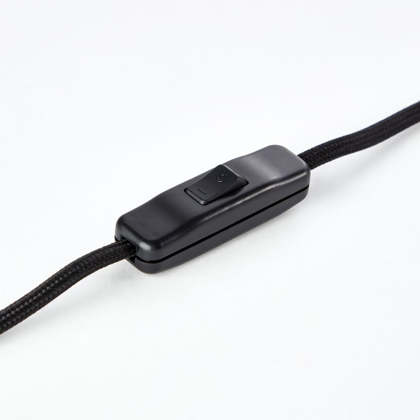 Tischleuchte 'Gwen' holzoptik/schwarz Ø 20 cm