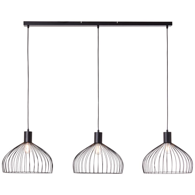 Pendelleuchte 'Blacky' schwarz 127 x 34 cm 3-flammig