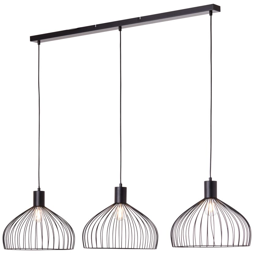 Pendelleuchte 'Blacky' schwarz 127 x 34 cm 3-flammig