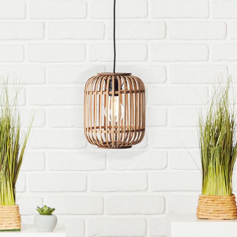 Pendelleuchte 'Woodrow' Bambus Ø 21 cm
