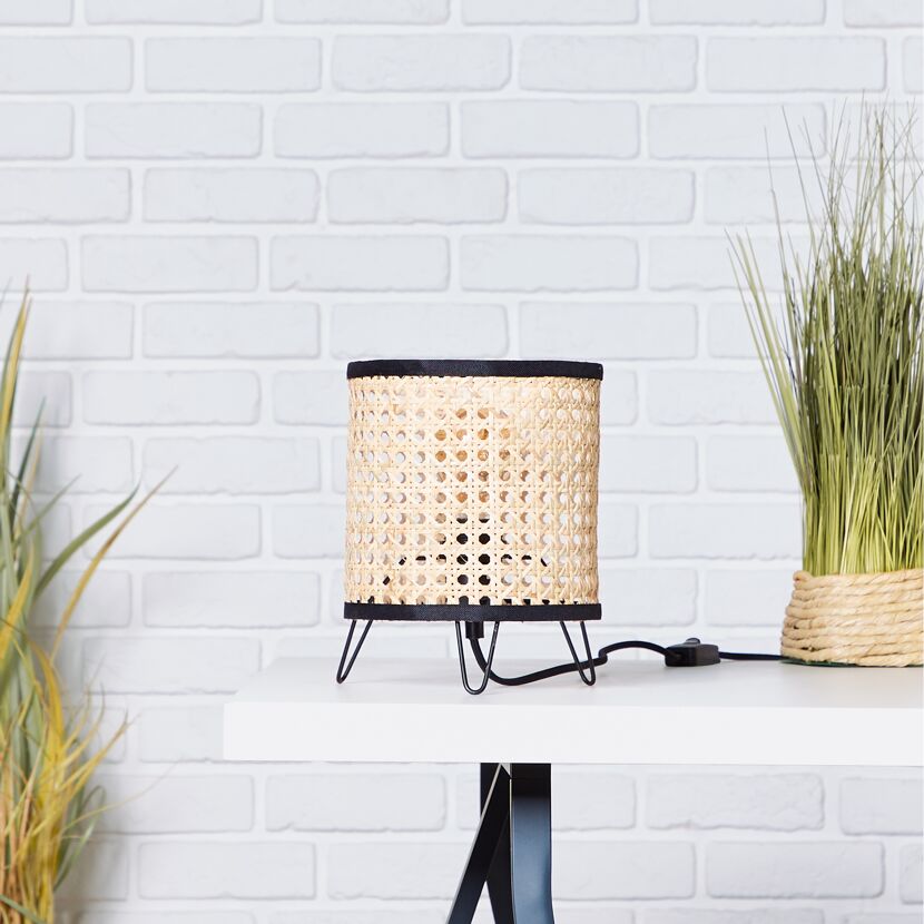 Tischleuchte 'Wiley' rattan Ø 17,5 cm