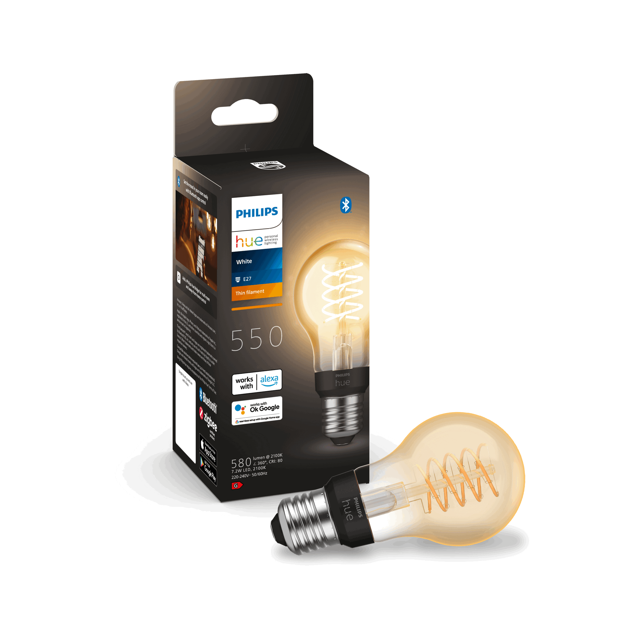 LED-Filament-Lampe 'Philips Hue White Fil A60' E27 7 W 550 lm + product picture