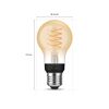 Philips Hue Tropfen gold LED-Leuchtmittel mit Abmessungen.