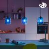 Drei blaue Smart LED Tropfenleuchten in moderner Küche