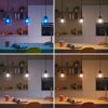 LED-Leuchtmittel 'Smart LED' in verschiedenen Lichtstimmungen der Küche.