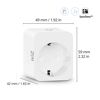 Weißer WiZ Smart Plug Typ F mit Maßen