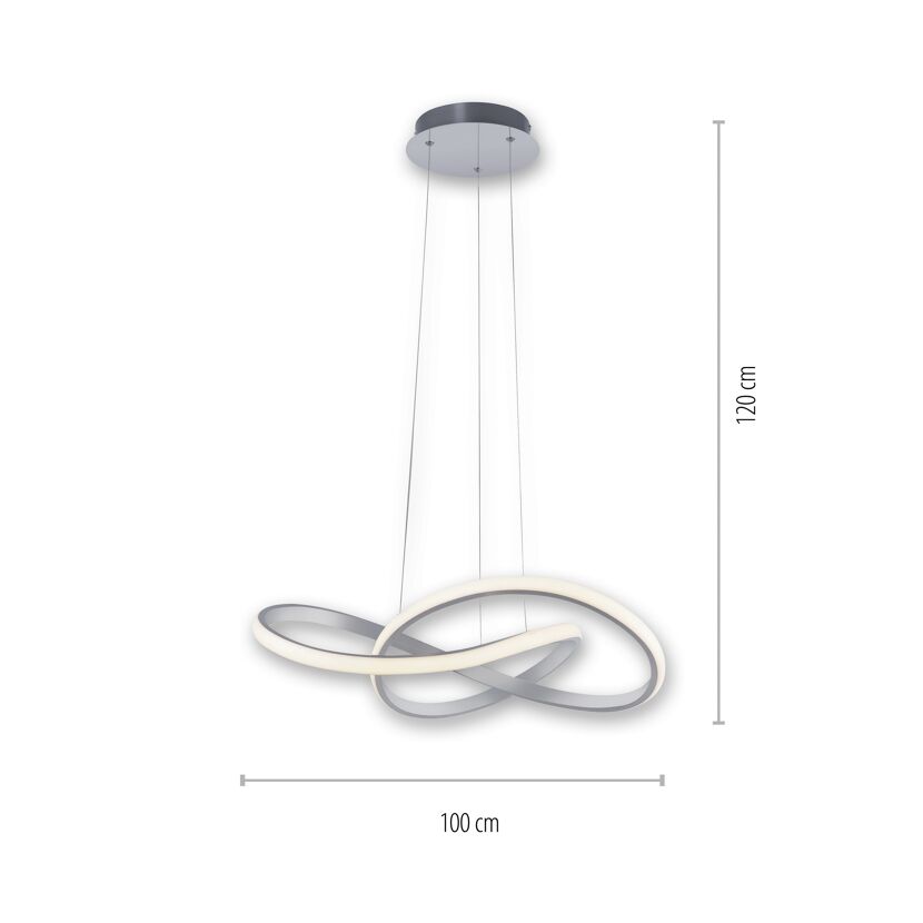 LED-Pendelleuchte 'Maria' aluminiumfarben 57 x 120 x 57  cm 29,5 W