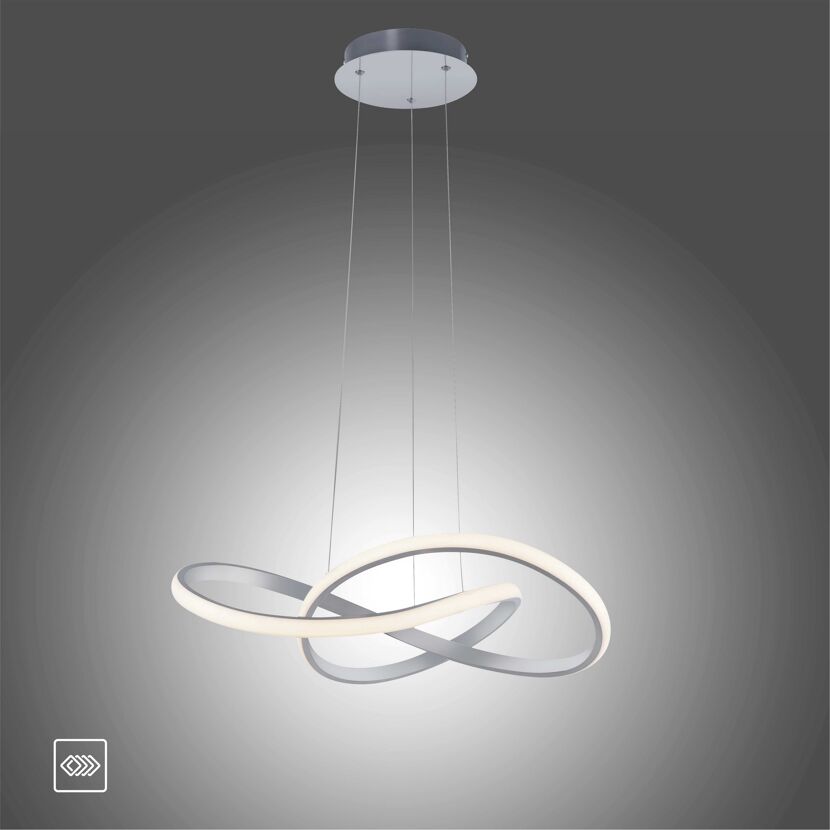 LED-Pendelleuchte 'Maria' aluminiumfarben 57 x 120 x 57  cm 29,5 W