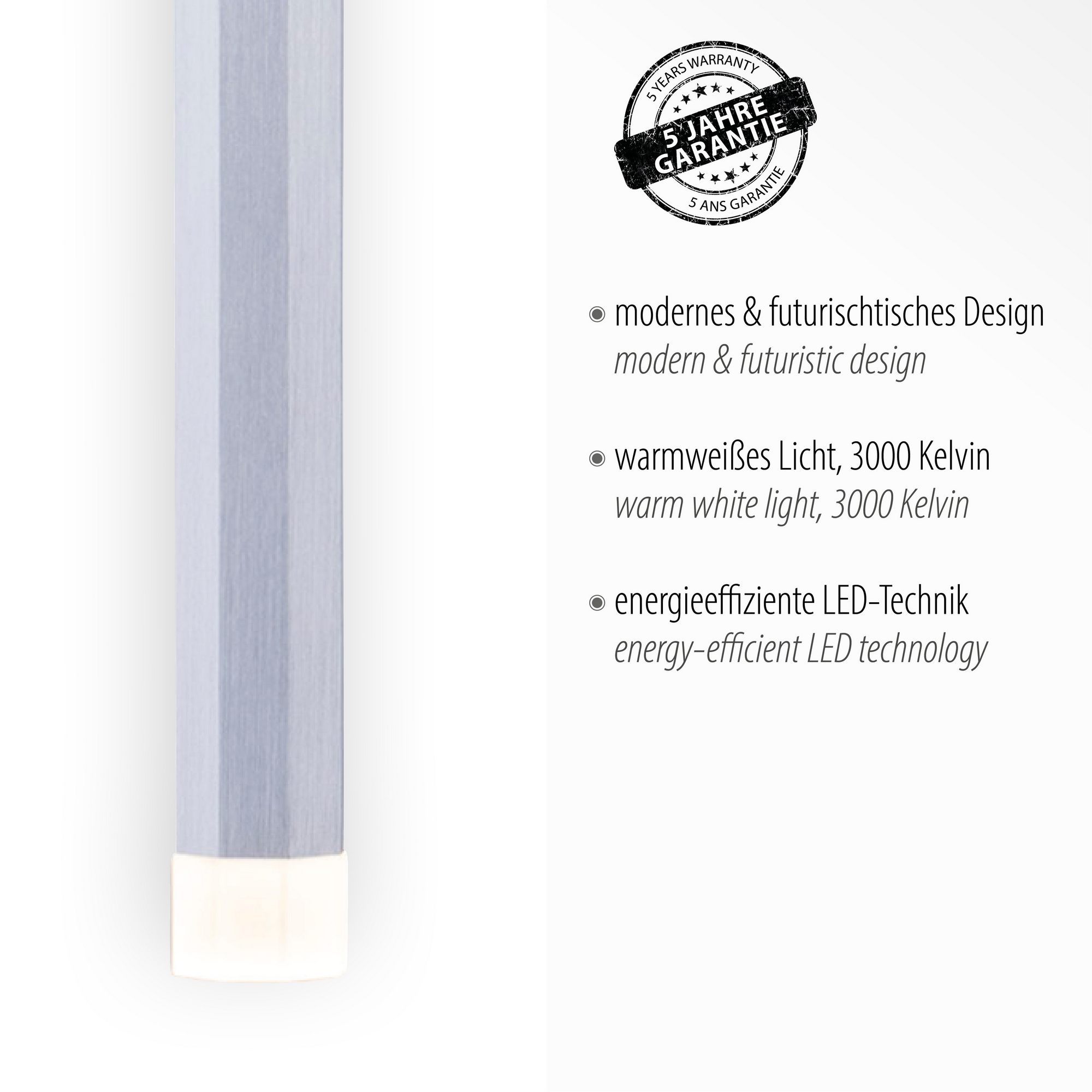 LED-Pendelleuchte 'Bruno' aluminiumfarben 8 x 120 x 100 cm 29 W + product picture