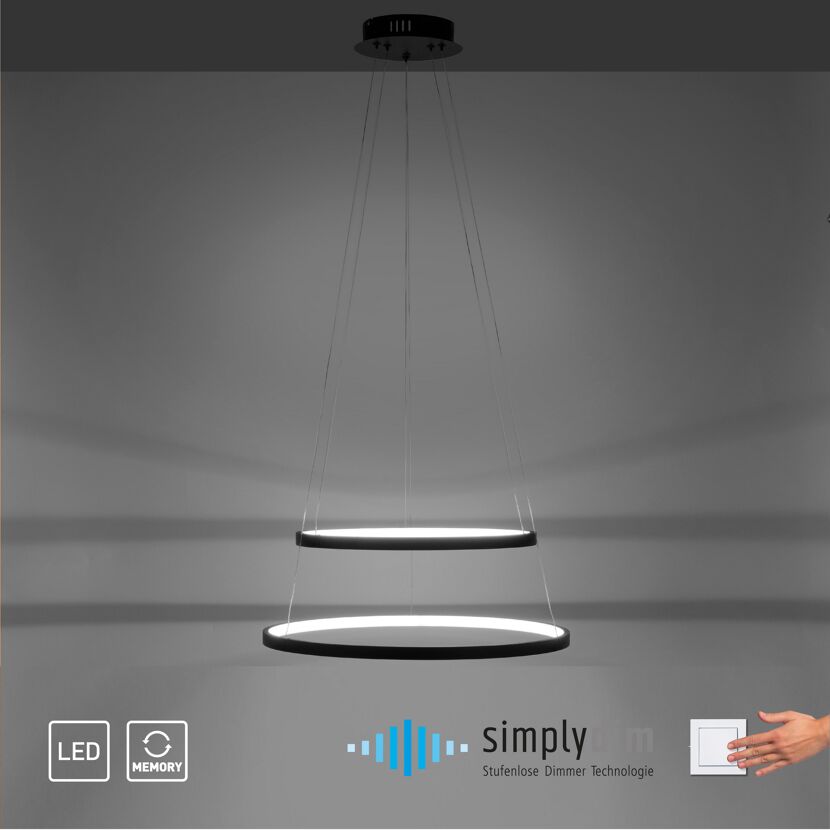 LED-Pendelleuchte 'Circle' anthrazit Ø 50 x 50 cm 46 W