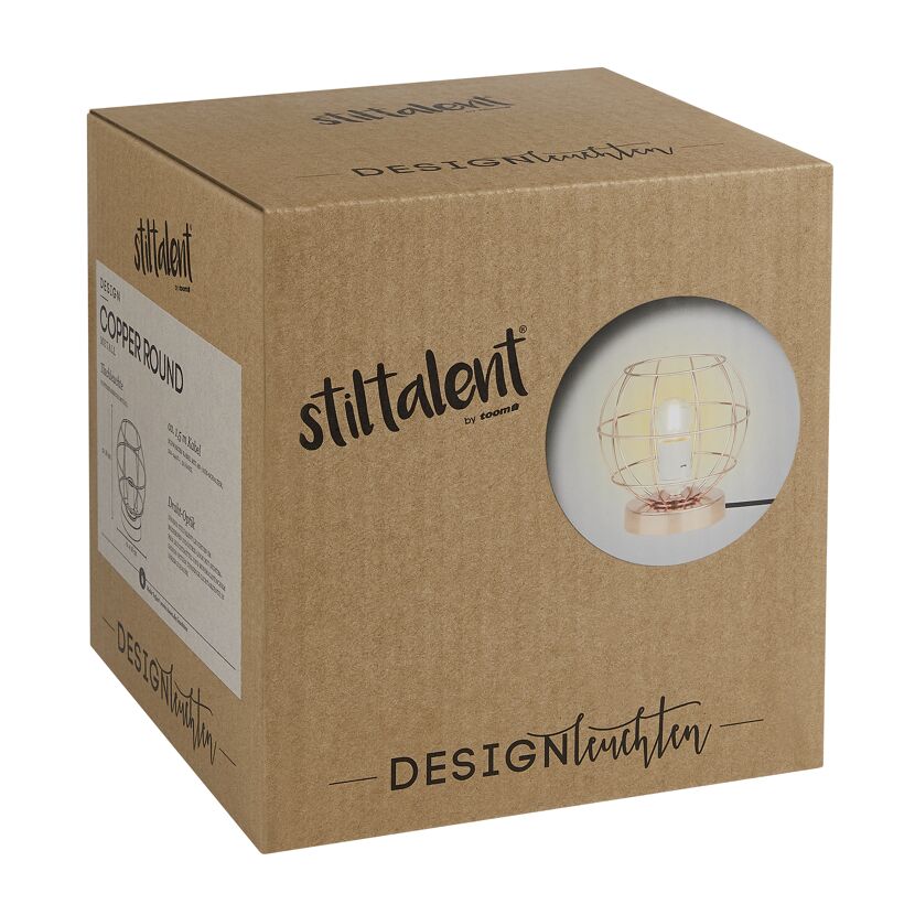 Tischleuchte Copper Round von Stiltalent im Karton