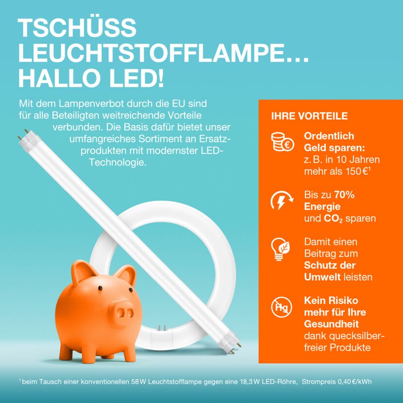LED-Röhre 'Substitube' 2100 lm neutralweiß 120 x 2,7 cm