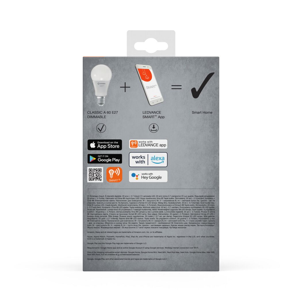 LED-Leuchtmittelset 'SMART Wifi CLA' dimmbar Standardform matt E27 9 W 806 lm warmweiß 3 Stück