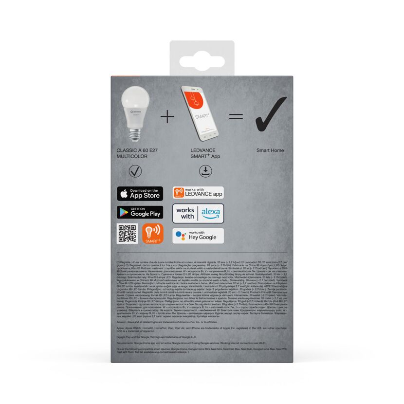 LED-Lampe 'Smart+ WiFi CLA' RGBW 9 W E27 806 lm, dimmbar 3er-Pack