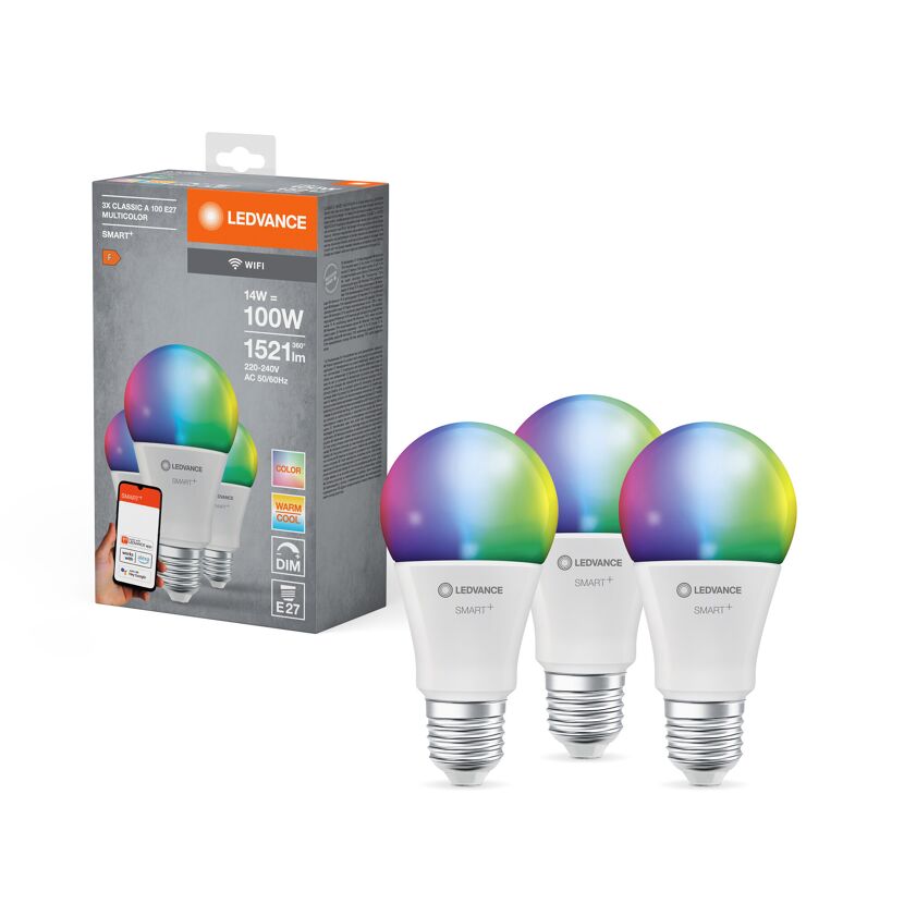 LED-Lampe 'Smart+ WiFi CLA' RGBW 14 W E27 1521 lm, dimmbar 3er-Pack