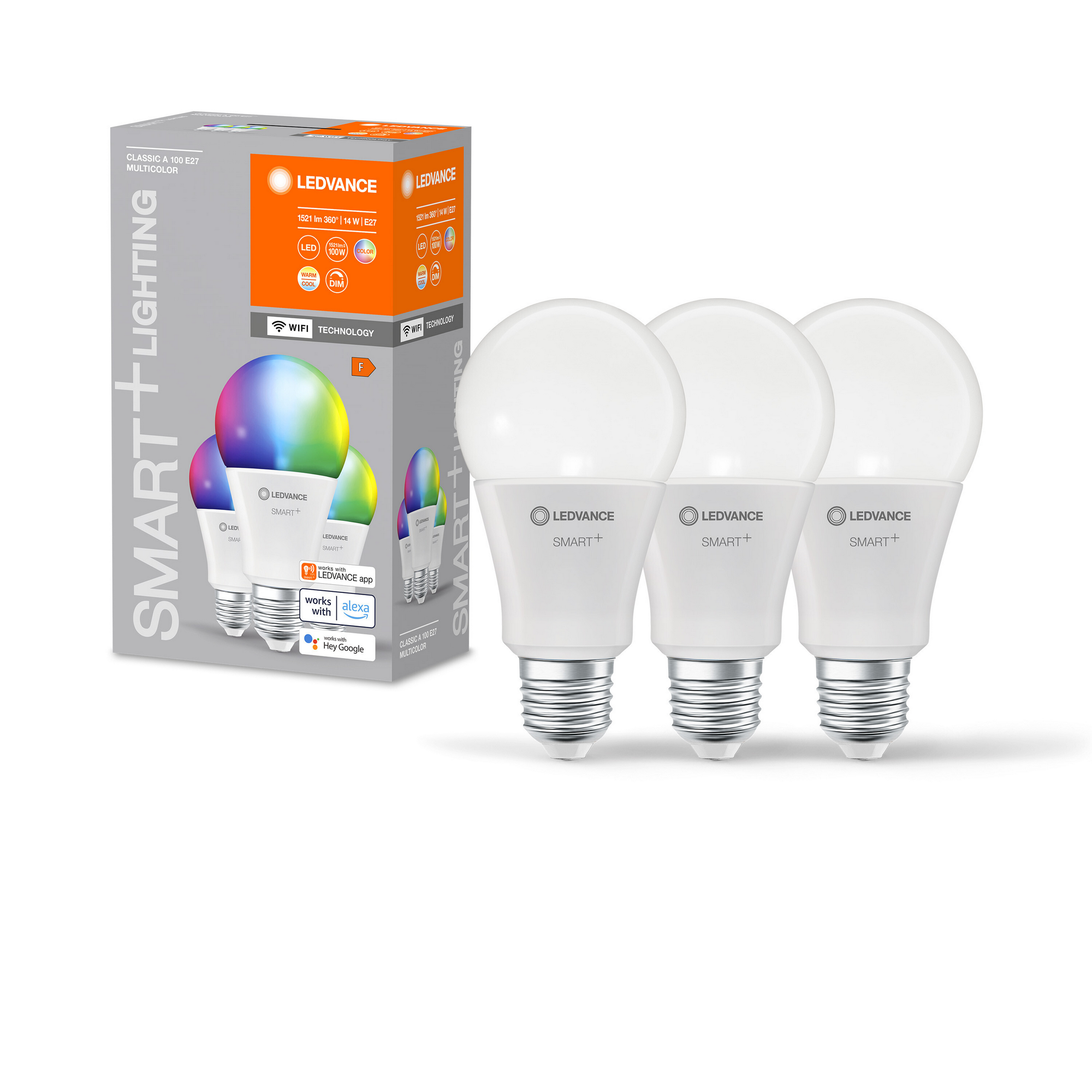 LED-Lampe 'Smart+ WiFi CLA' RGBW 14 W E27 1521 lm, dimmbar 3er-Pack + product picture