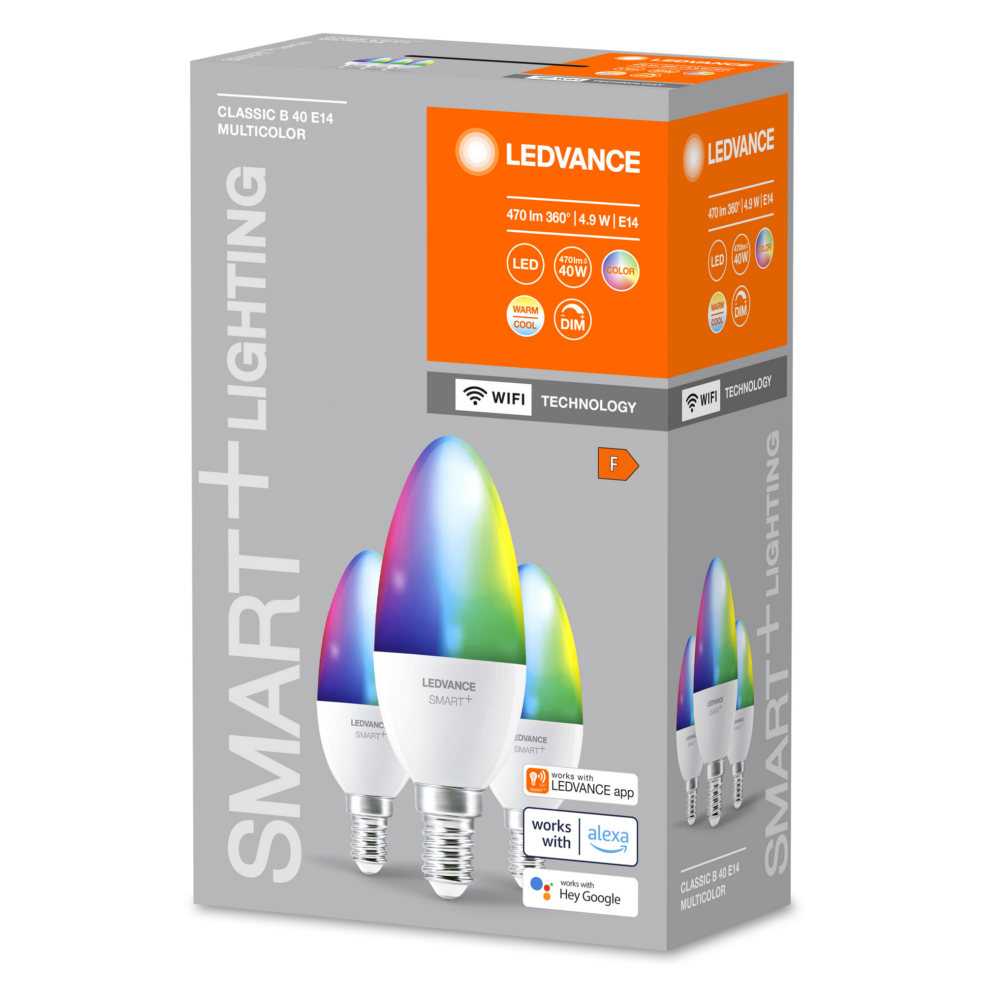 LED-Kerzenlampe 'Smart+ WiFi' RGBW 4,9 W E14 470 lm, dimmbar 3er-Pack + product picture