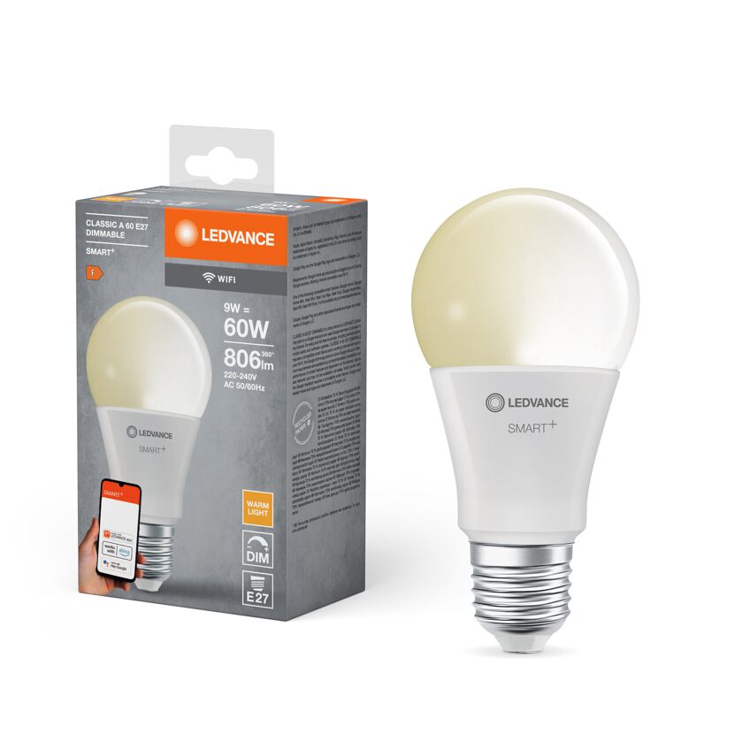 LED-Lampe 'Smart+ WiFi CLA' warmweiß 9 W E27 806 lm, dimmbar