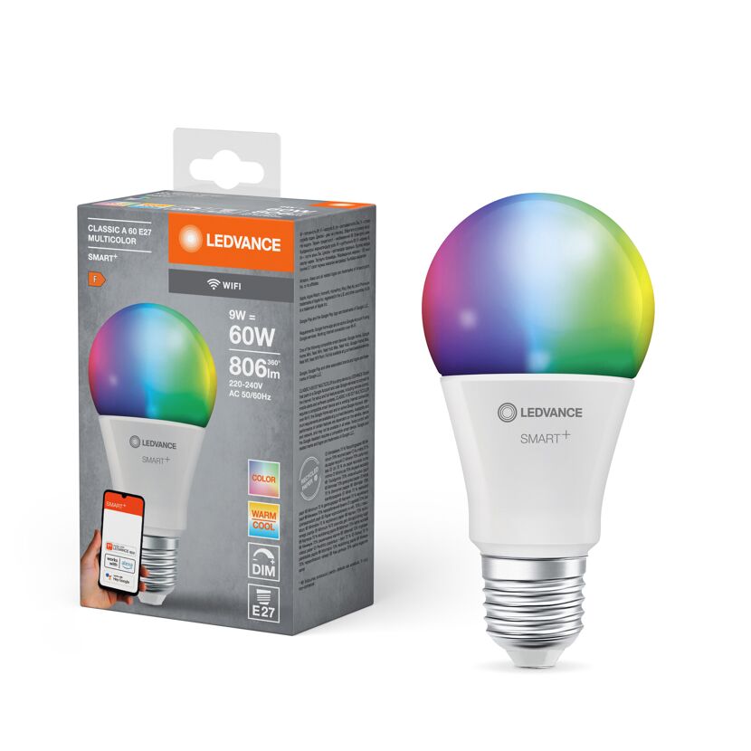 LED-Lampe 'Smart+ WiFi CLA' RGBW 9 W E27 806 lm, dimmbar