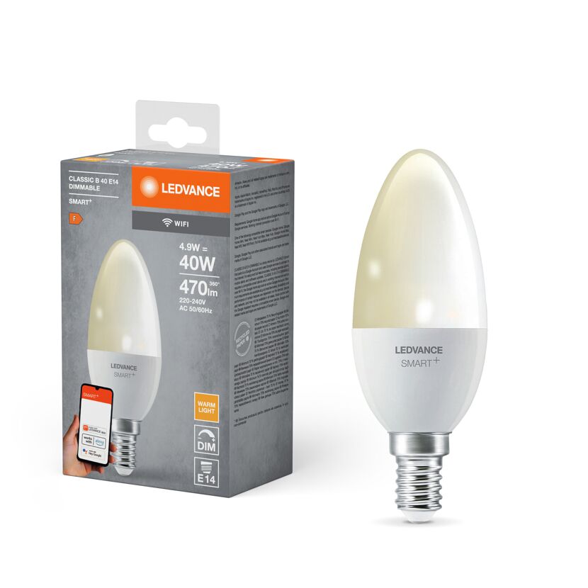 LED-Kerzenlampe 'Smart+ WiFi' warmweiß 4,9 W E14 470 lm, dimmbar