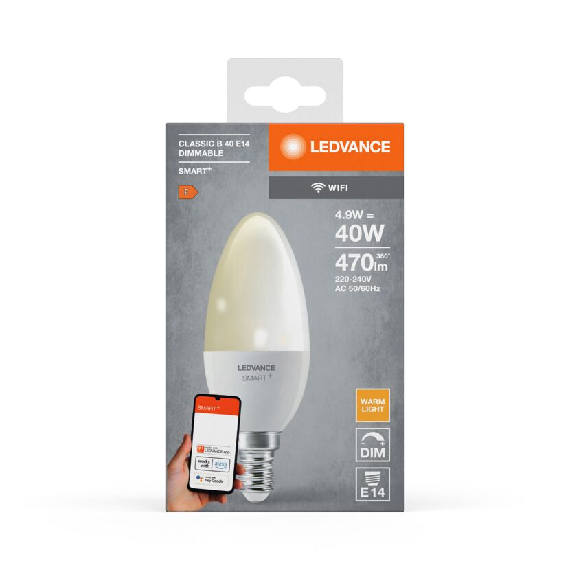 LED-Kerzenlampe 'Smart+ WiFi' warmweiß 4,9 W E14 470 lm, dimmbar