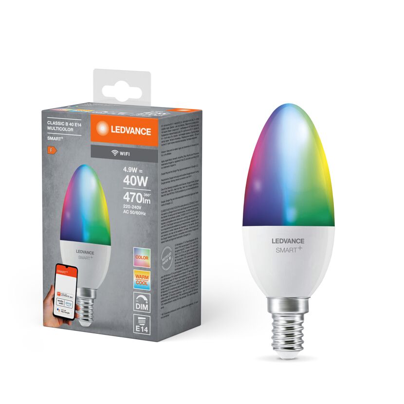LED-Kerzenlampe 'Smart+ WiFi' RGBW 4,9 W E14 470 lm, dimmbar