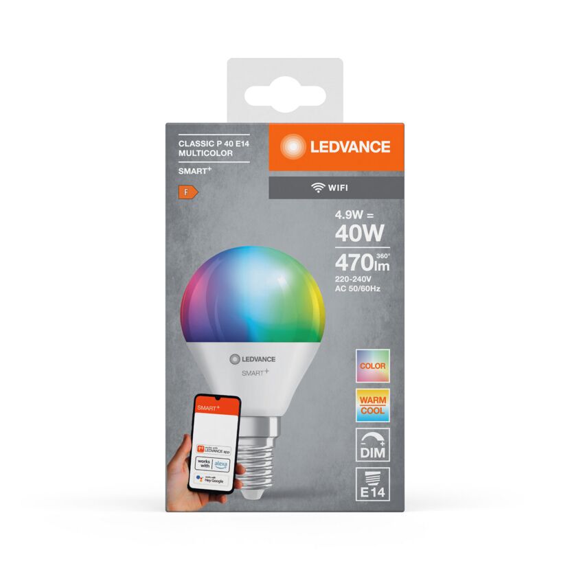 LED-Lampe 'Smart+ WiFi CLP' RGBW 4,9 W E14 470 lm, dimmbar