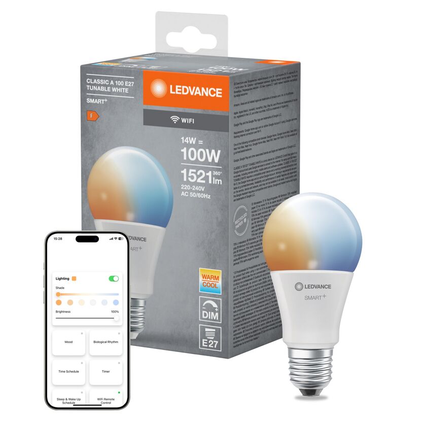 LED-Lampe 'Smart+ WiFi CLA' warm/kaltweis 14 W E27 1521 lm, dimmbar