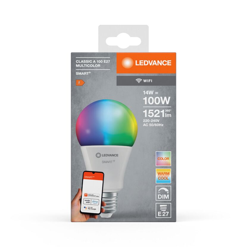 LED-Leuchtmittel 'SMART Wifi CLA' dimmbar Standardform matt E27 14 W 1521 lm RGB - tunable white
