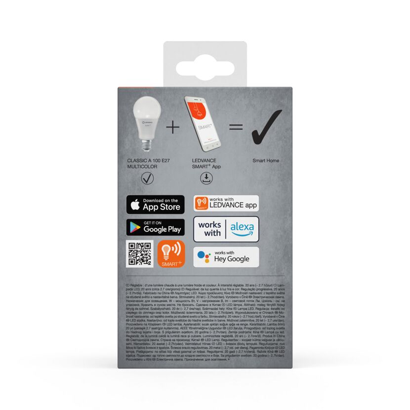 LED-Leuchtmittel 'SMART Wifi CLA' dimmbar Standardform matt E27 14 W 1521 lm RGB - tunable white