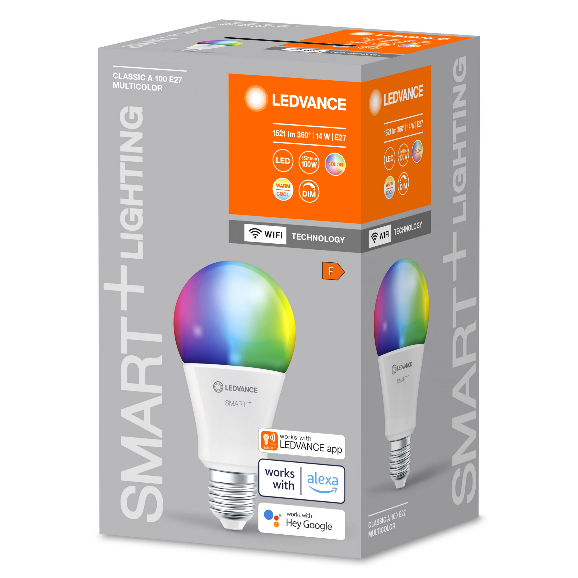 CLA\' lm, E27 W LED-Lampe 14 RGBW WiFi 1521 \'Smart+ dimmbar