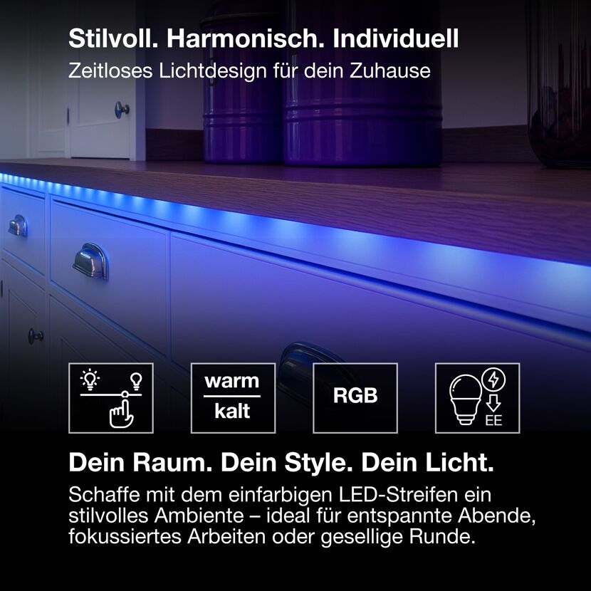 LED-Lichtband 'Smart+ WiFi Flex' RGB + TW 8,5 W 720 lm dimmbar, 200 cm