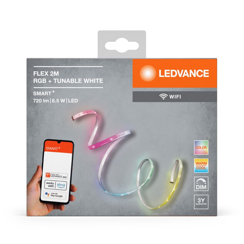 LED-Lichtband 'Smart+ WiFi Flex' RGB + TW 8,5 W 720 lm dimmbar, 200 cm