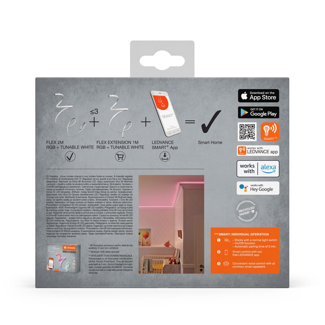 LED-Leuchtband 'SMART WiFi Flex' dimmbar 8,5 W 640 lm RGB - tunable white 200 cm